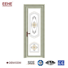 Luxury white color decorated aluminum frame interior frosted glass bathroom door design